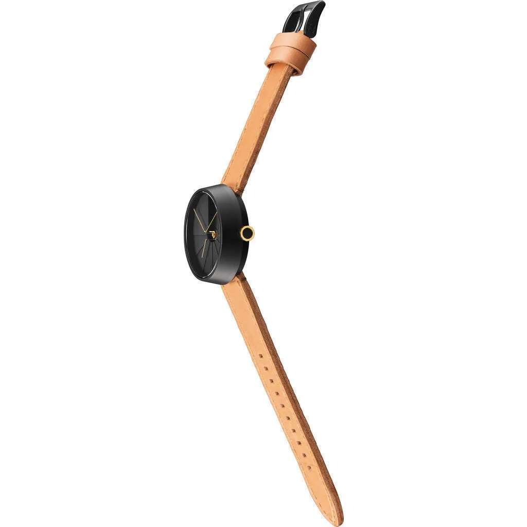 22 Design Studio 4th Dimension Midnight Watch | Black/Tan Leather