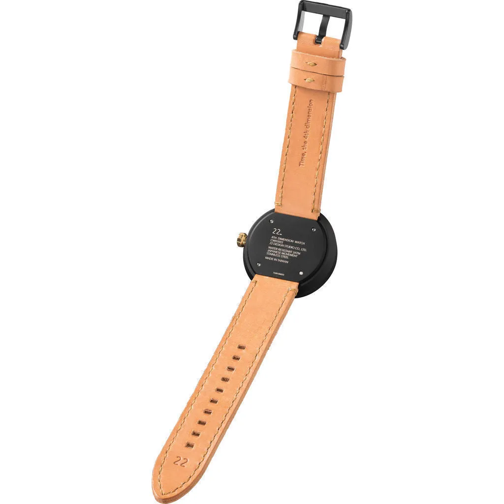22 Design Studio 4th Dimension Midnight Watch | Black/Tan Leather