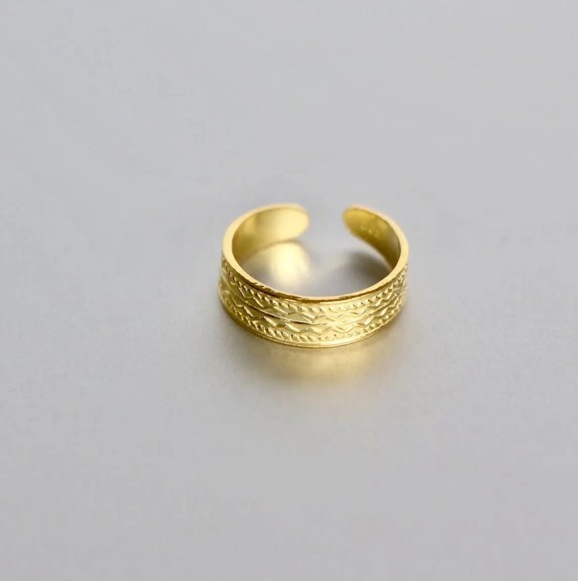 5mm Gold Dipped Silver Toe Ring, Simple Toe Ring, Adjustable Toe Band, Minimalist Toe Ring, Gift under 10, Boho Style, Feet Jewelry, (TS63)