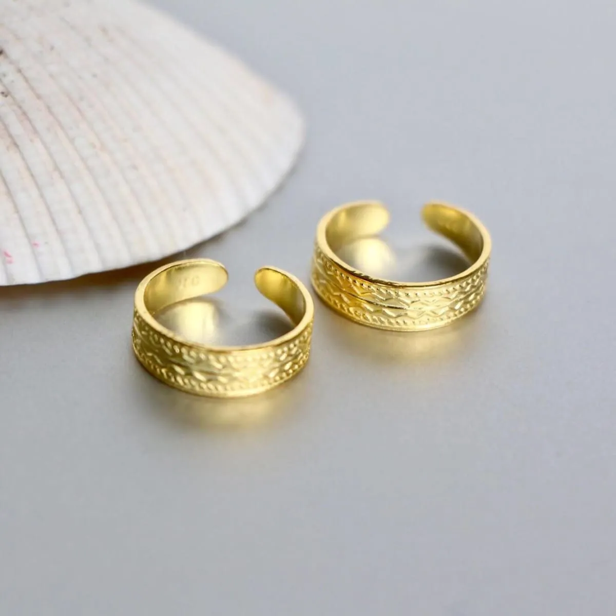 5mm Gold Dipped Silver Toe Ring, Simple Toe Ring, Adjustable Toe Band, Minimalist Toe Ring, Gift under 10, Boho Style, Feet Jewelry, (TS63)