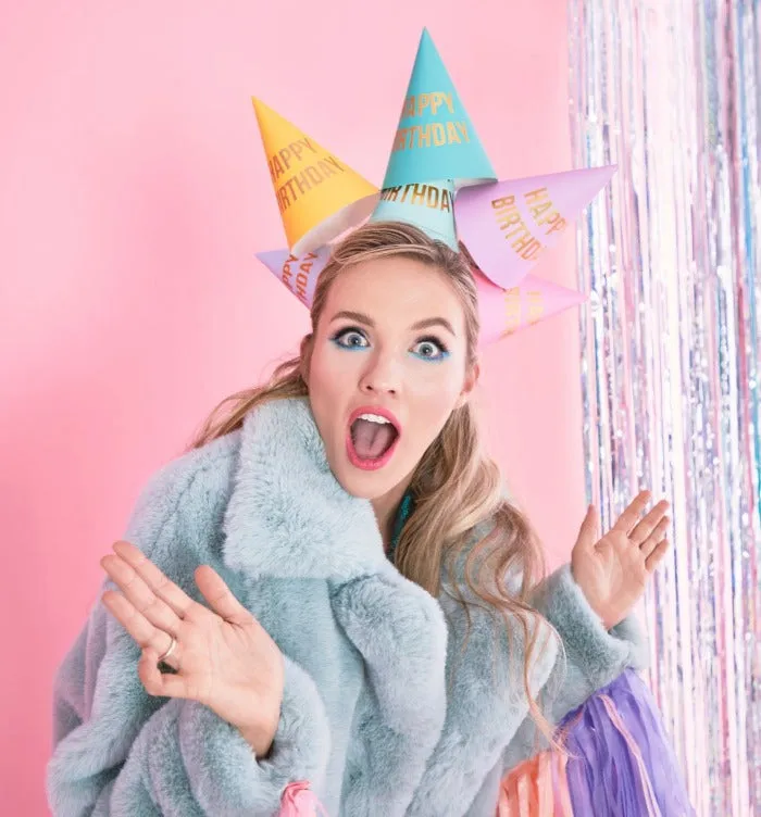 6 Party Hats - Happy birthday