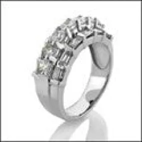 Anniversary 3.25 TCW Round Baguettes Cubic Zirconia Cz Ring