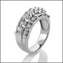 Anniversary 3.25 TCW Round Baguettes Cubic Zirconia Cz Ring