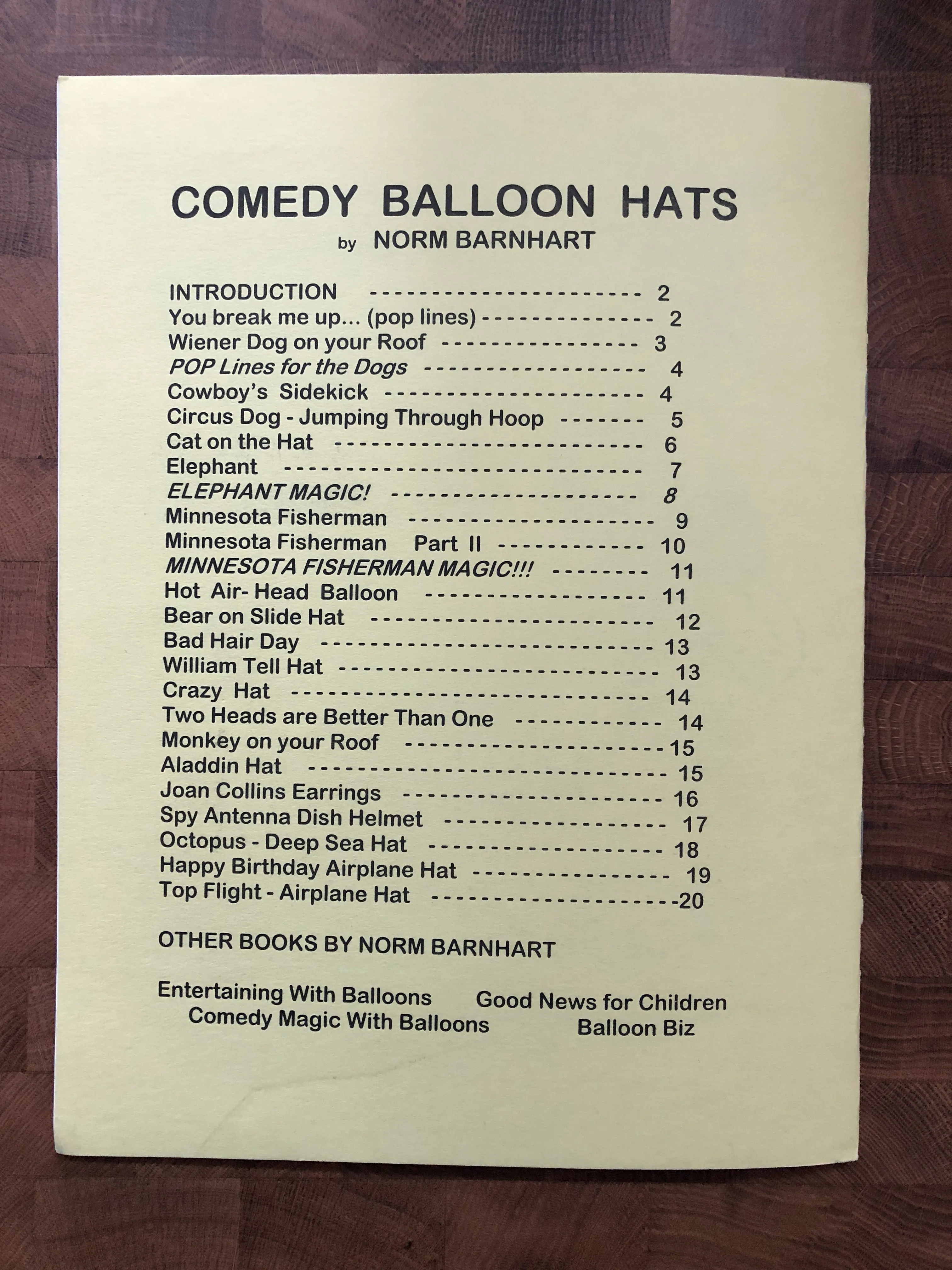 Comedy Balloon Hats - Norm Barnhart