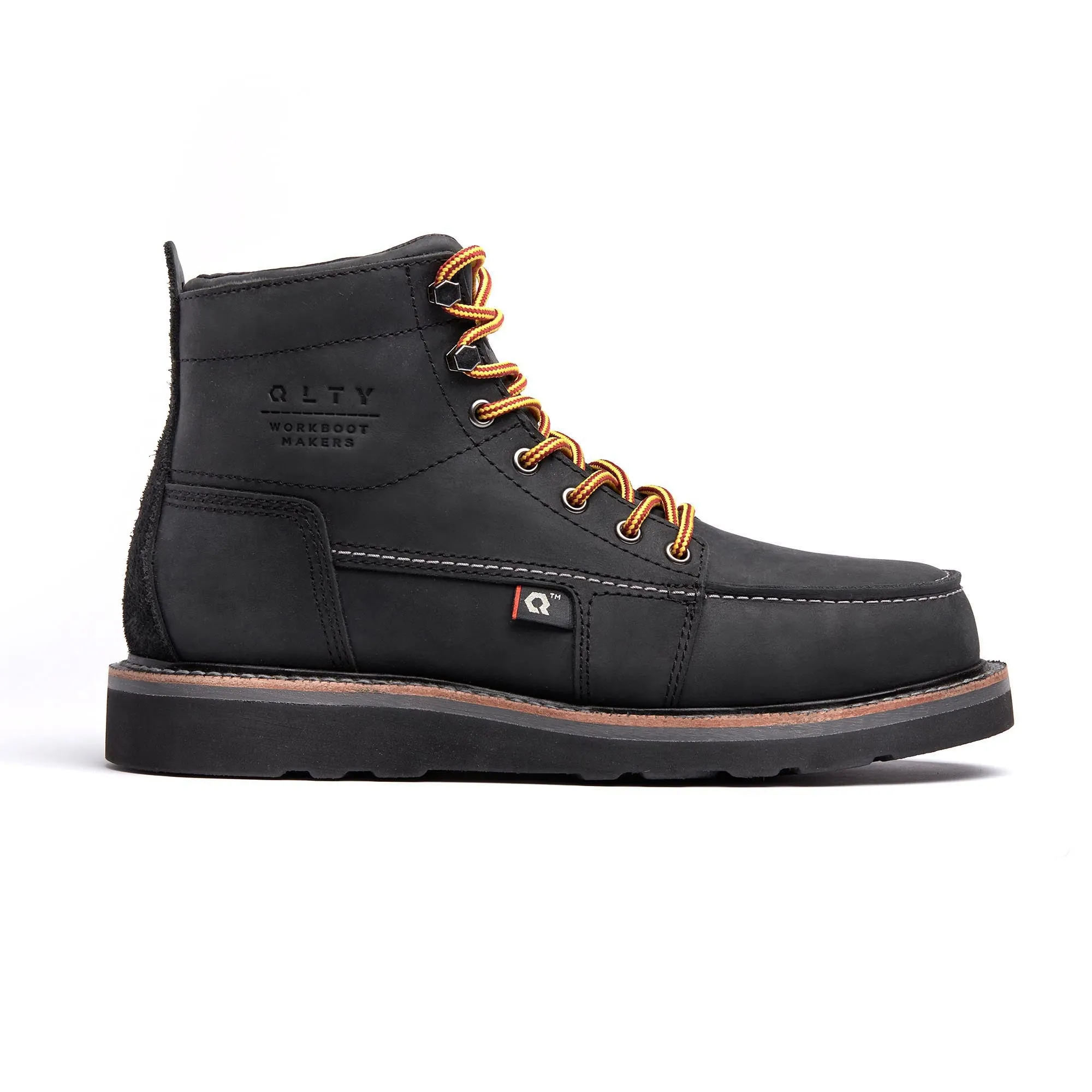 DNVR-ST 6" Moc Toe Boot : Jet (Steel Toe/Unlined)