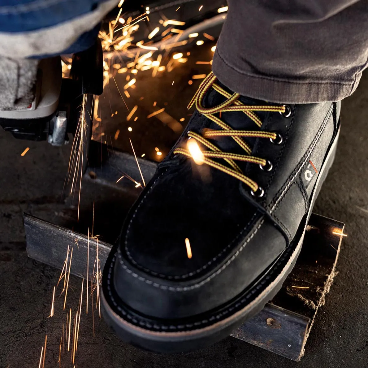 DNVR-ST 6" Moc Toe Boot : Jet (Steel Toe/Unlined)