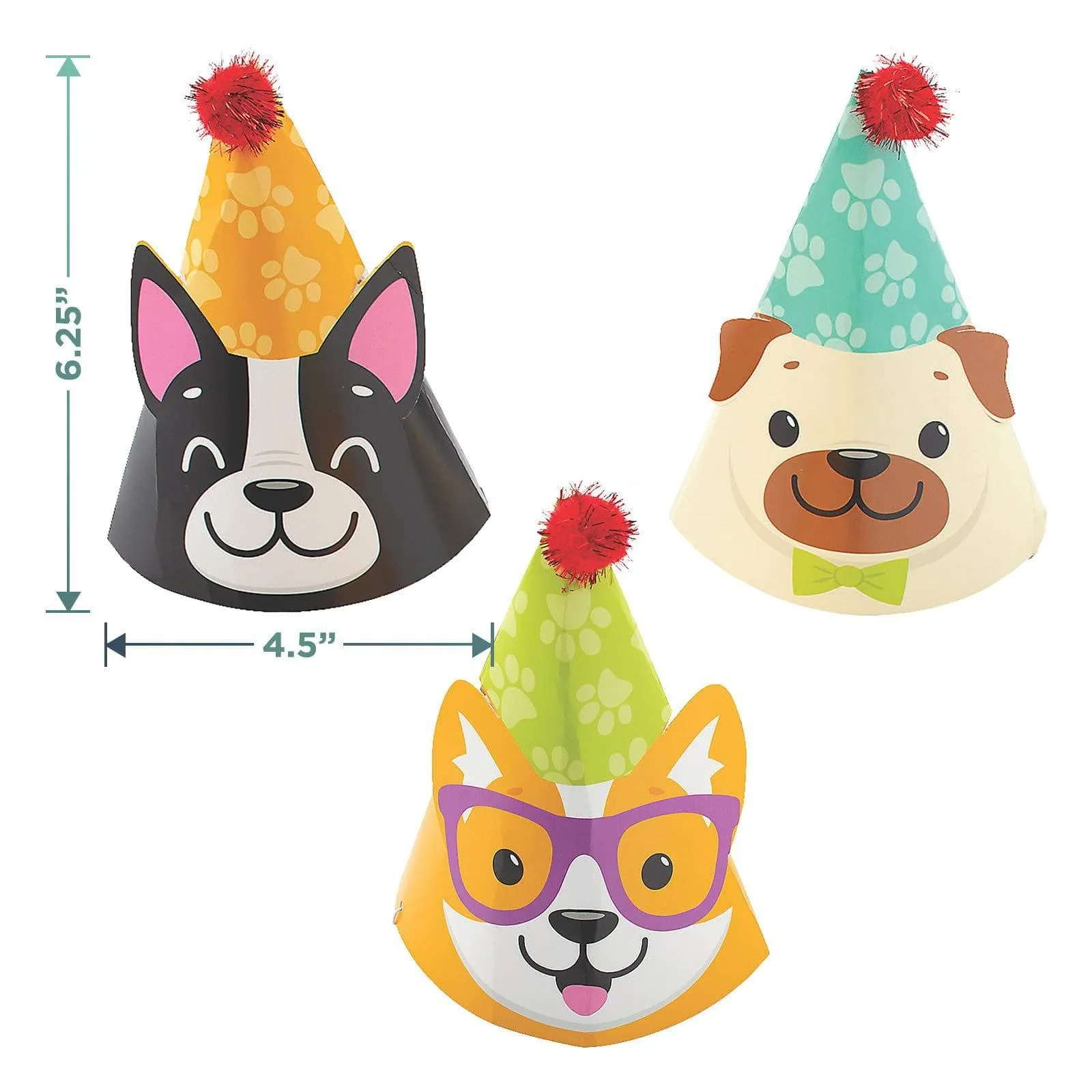 Dog Party Accessories - Party Favor Blowouts and Party Hats for 12 Guests (1 Dozen of Each)