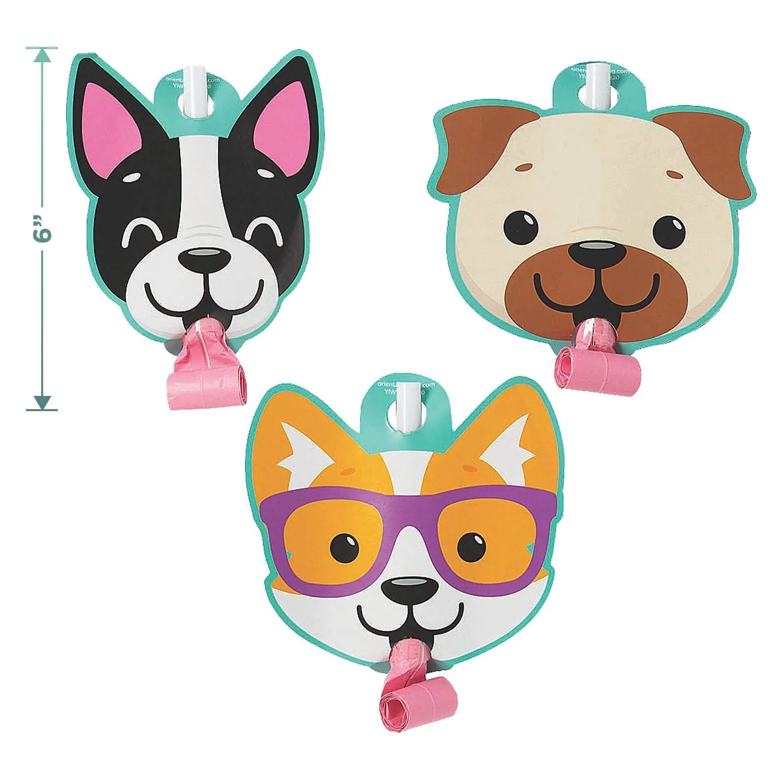 Dog Party Accessories - Party Favor Blowouts and Party Hats for 12 Guests (1 Dozen of Each)