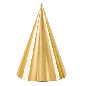 Gold Party Hats (Pack of 6)