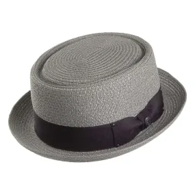 Toyo Braided Pork Pie Hat - Grey