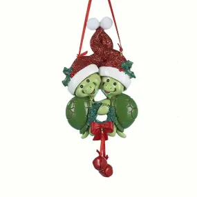 Turtle Family of 2 Couple Ornament For Personalization, A1213