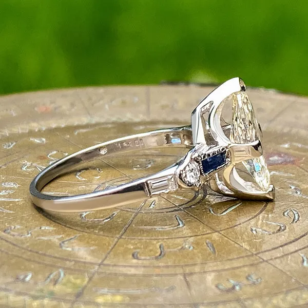 Vintage Engagement Ring, Marquise 0.50ct.