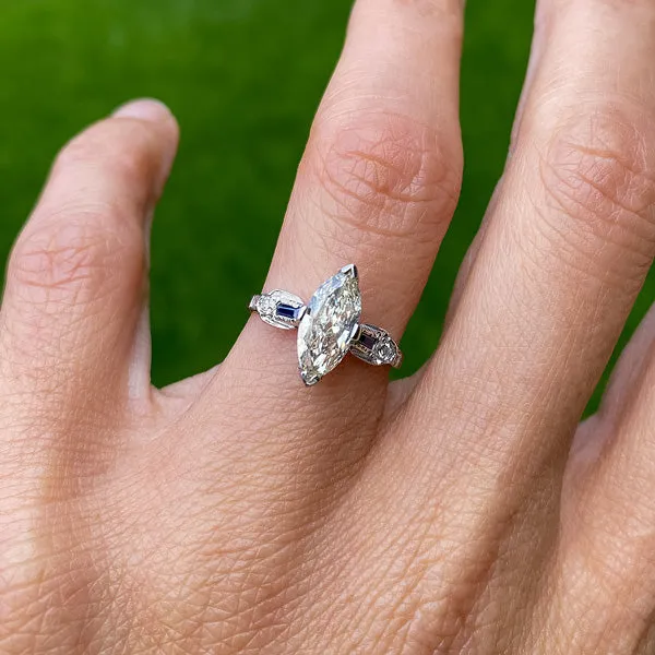 Vintage Engagement Ring, Marquise 0.50ct.