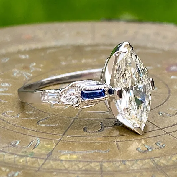 Vintage Engagement Ring, Marquise 0.50ct.